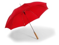 Automatický deštník s kovovou tyčí a dřevěnou rukojetí 