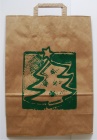 Hnědá papírová taška s vánočním motivem